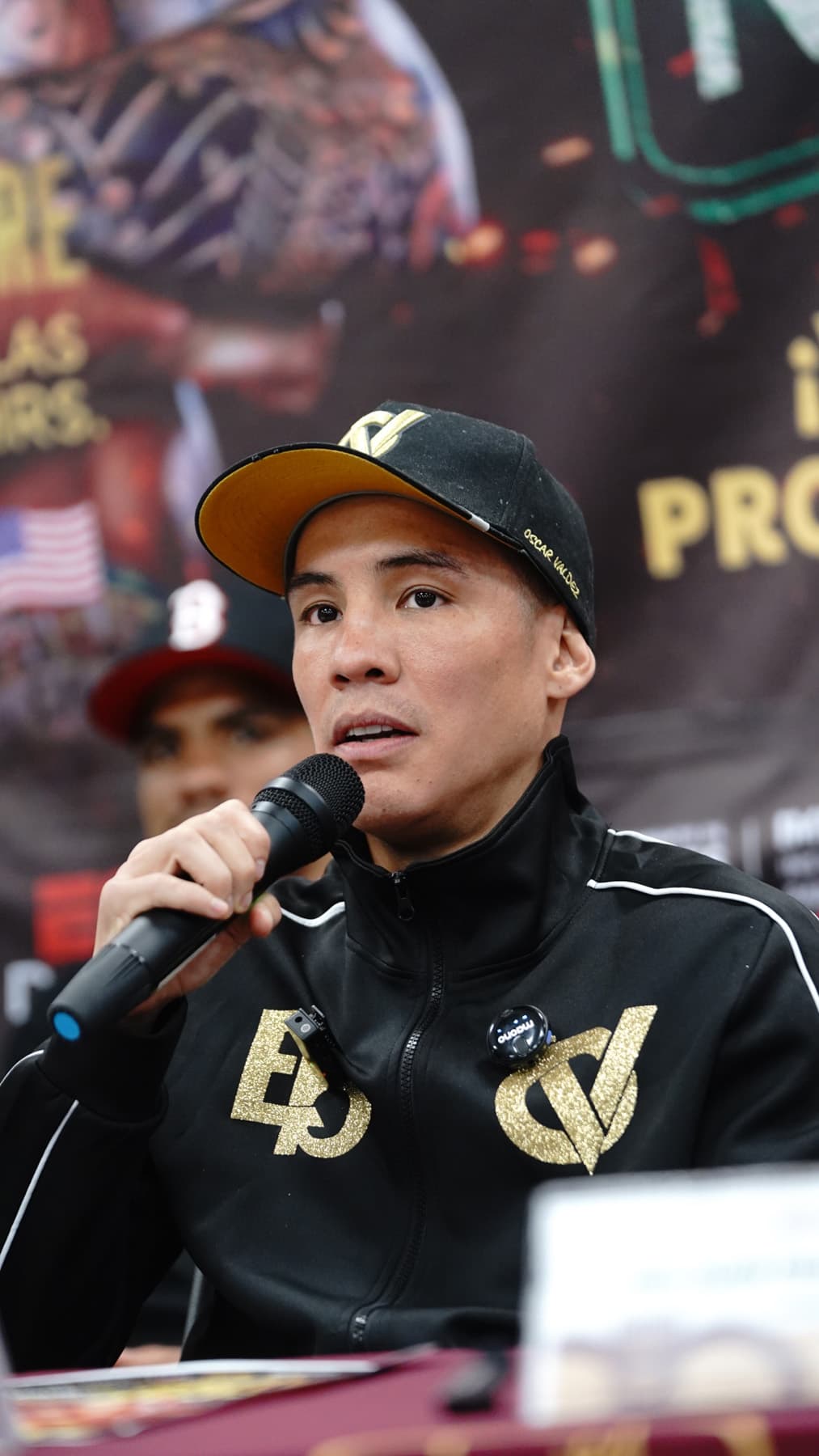 Oscar Valdez during the press conference