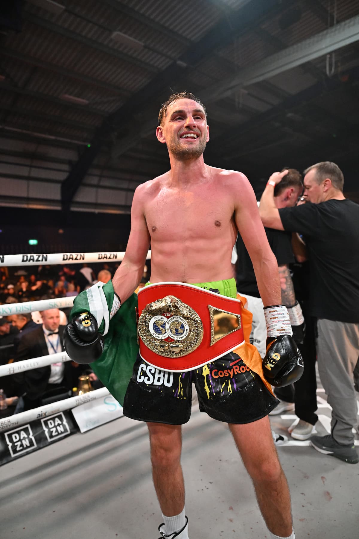 Sean McComb after his victory over Ben Crocker in their boxing bout