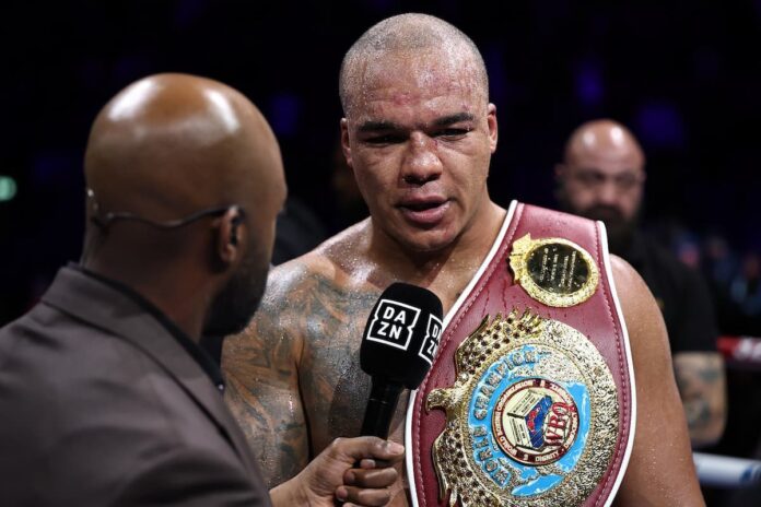 Fabio Wardley speaks after his victory over Joseph Parker