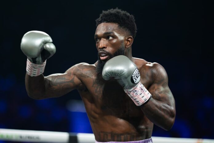 Frank Martin during his boxing bout against Gervonta Davis