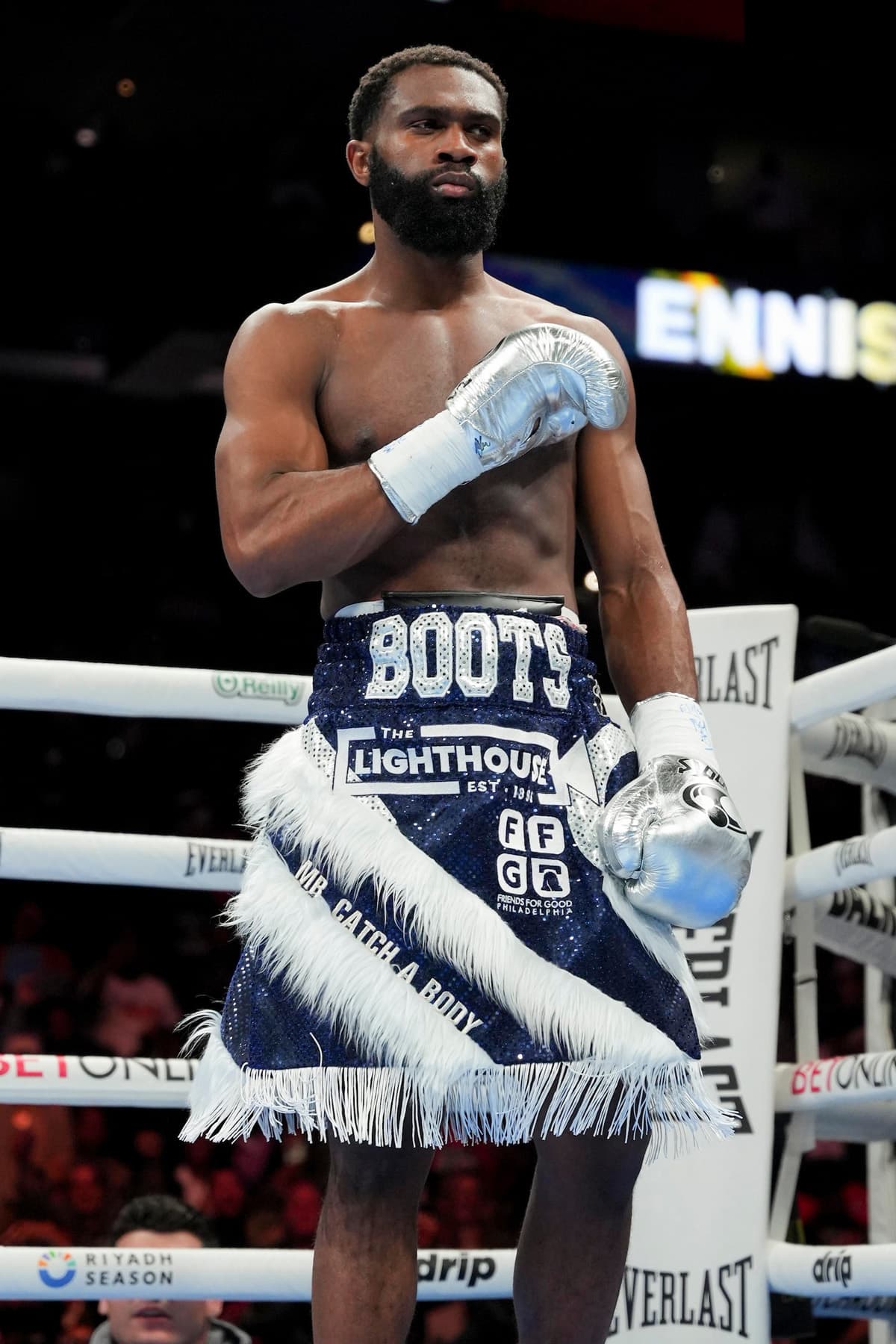 Jaron Ennis during his bout against Uisma Lima
