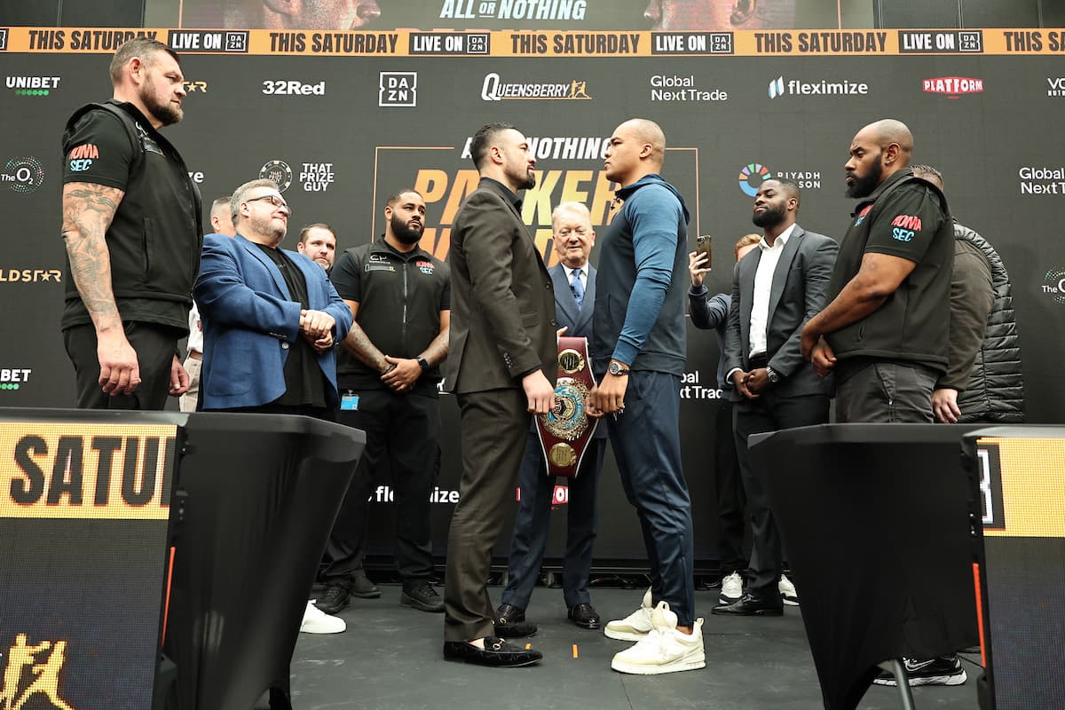 Joseph Parker and Fabio Wardley face off