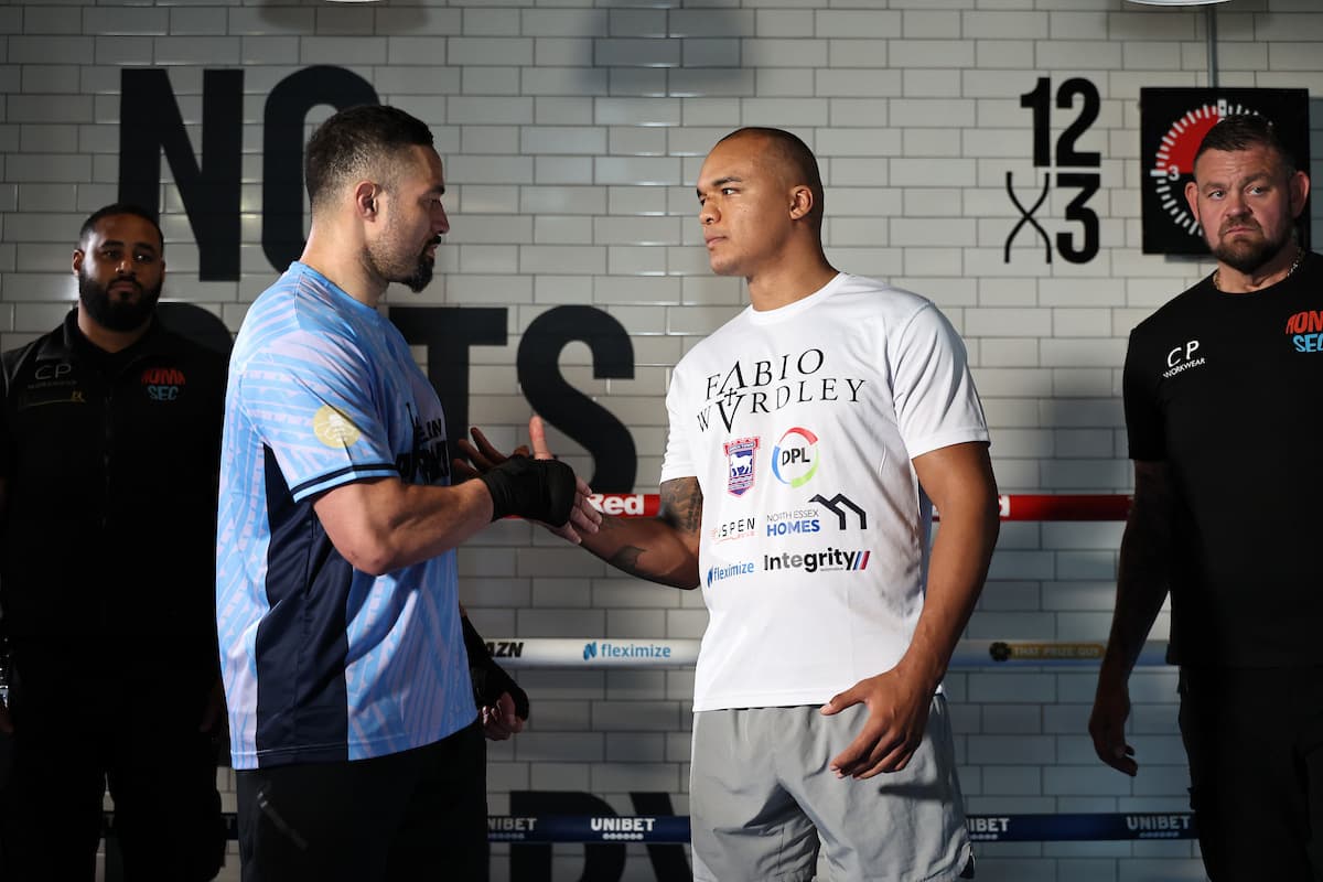 Joseph Parker and Fabio Wardley shake hands