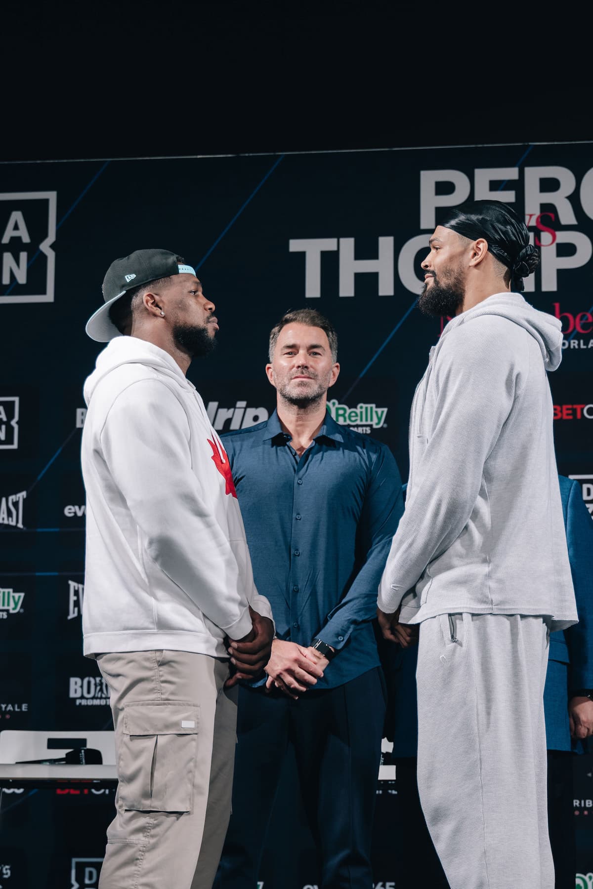 Lenier Pero and Jordan Thompson face off