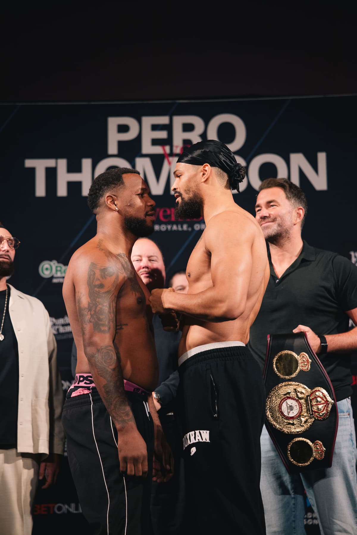 Lenier Pero and Jordan Thompson face off