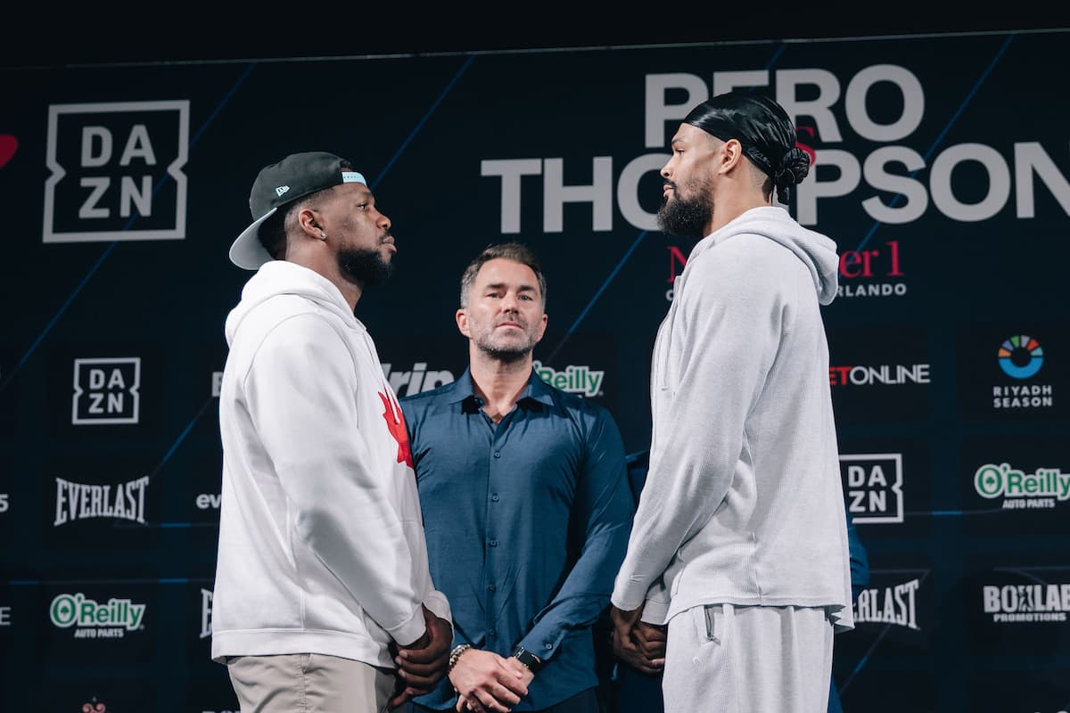 Lenier Pero and Jordan Thompson face off