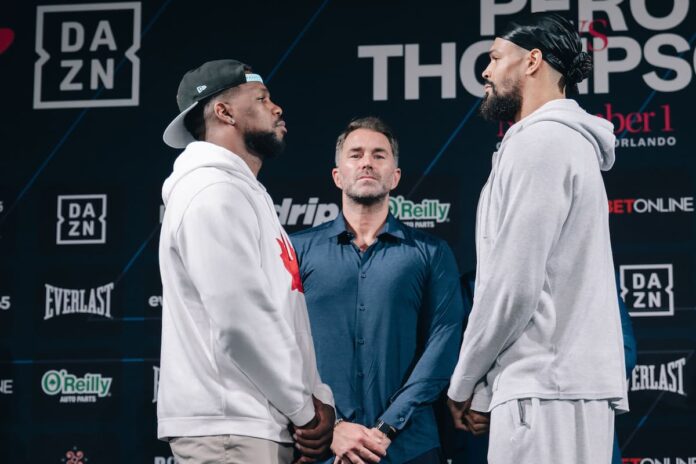 Lenier Pero and Jordan Thompson face off