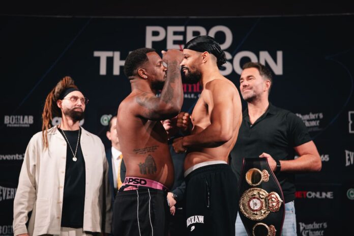 Lenier Pero and Jordan Thompson face off