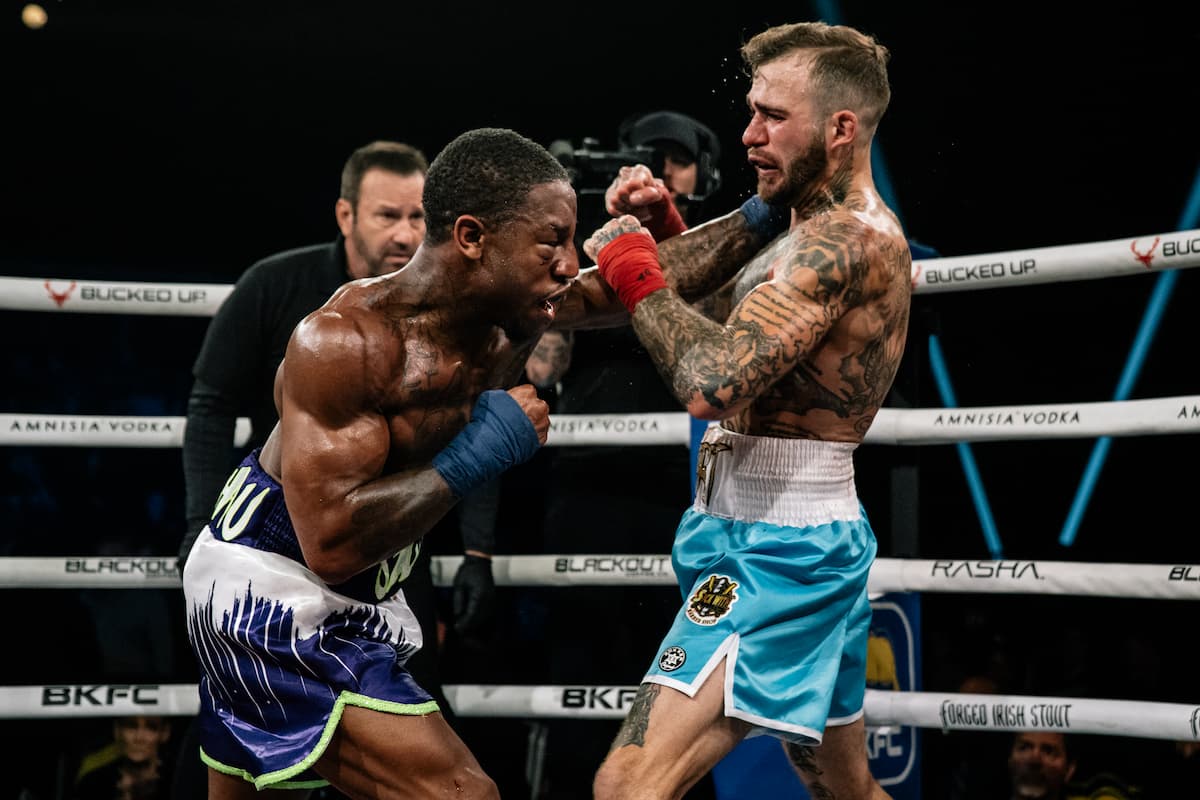 Octavin Turner punches Cary Caprio during their bout