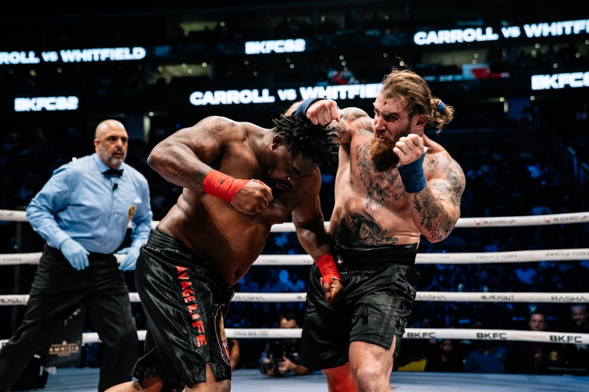 Pat Carroll and Aleem Whitfield during their bout