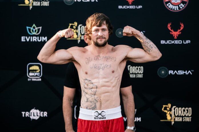 Timmy Mason during the weigh-in ahead of his BKFC bout