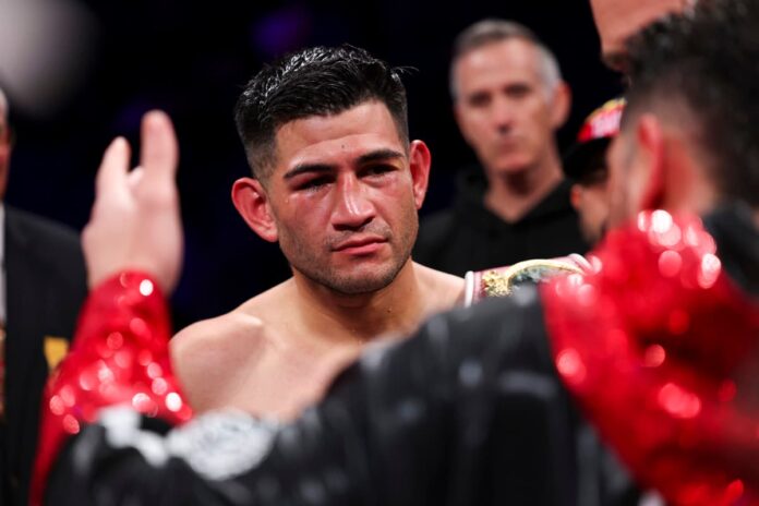 Alexis Rocha during his boxing bout against Raul Curiel