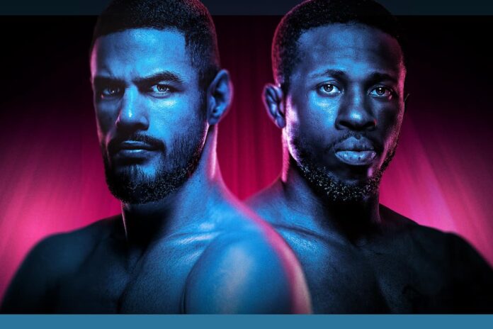 The faces of Gabriel Bonfim and Randy Brown, promoting their MMA bout at UFC Vegas 111