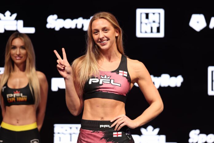 Dakota Ditcheva during the weigh-in ahead of her bout at PFL Cape Town
