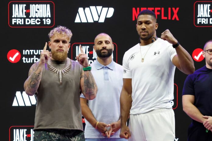 Jake Paul, Nakisa Bidarian, and Anthony Joshua