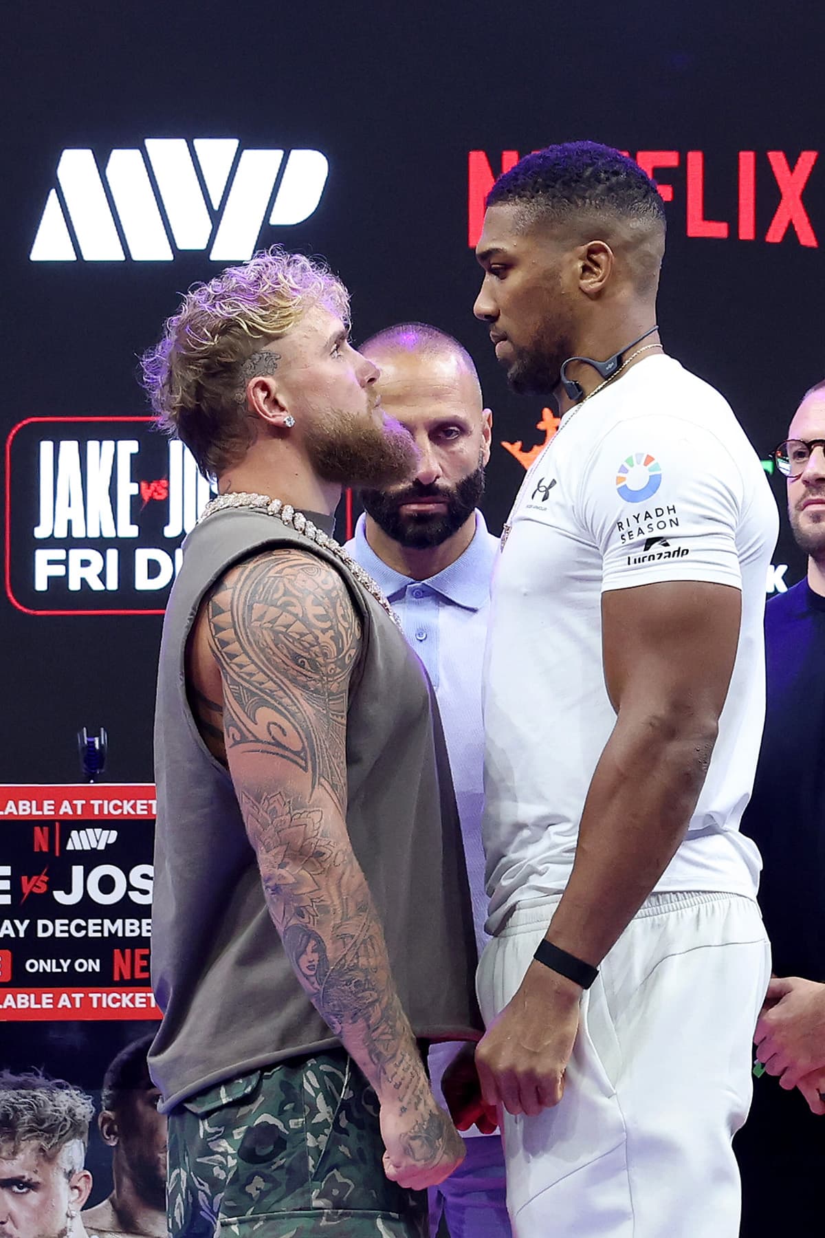 Jake Paul and Anthony Joshua face off