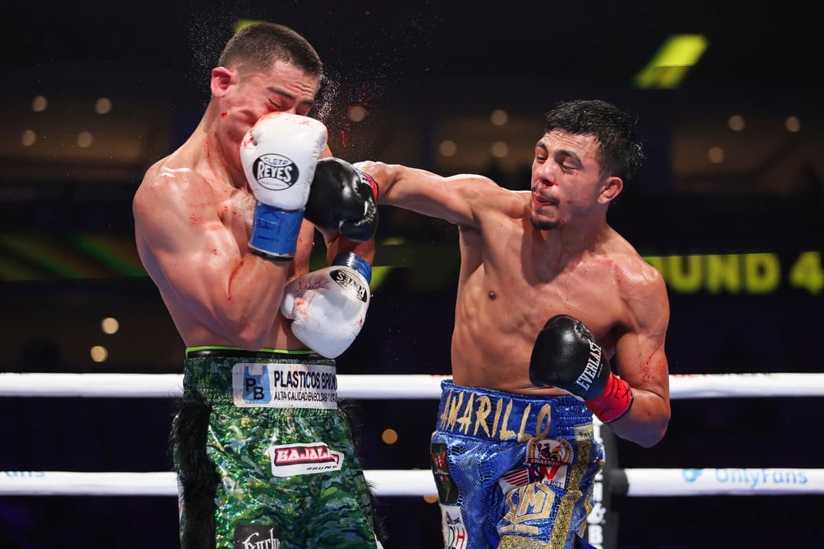 Javier Meza punches Joshua Garcia