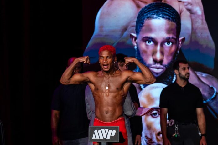 Pedro Conceicao during the weigh-in ahead of his boxing bout at MVP Prospects 14