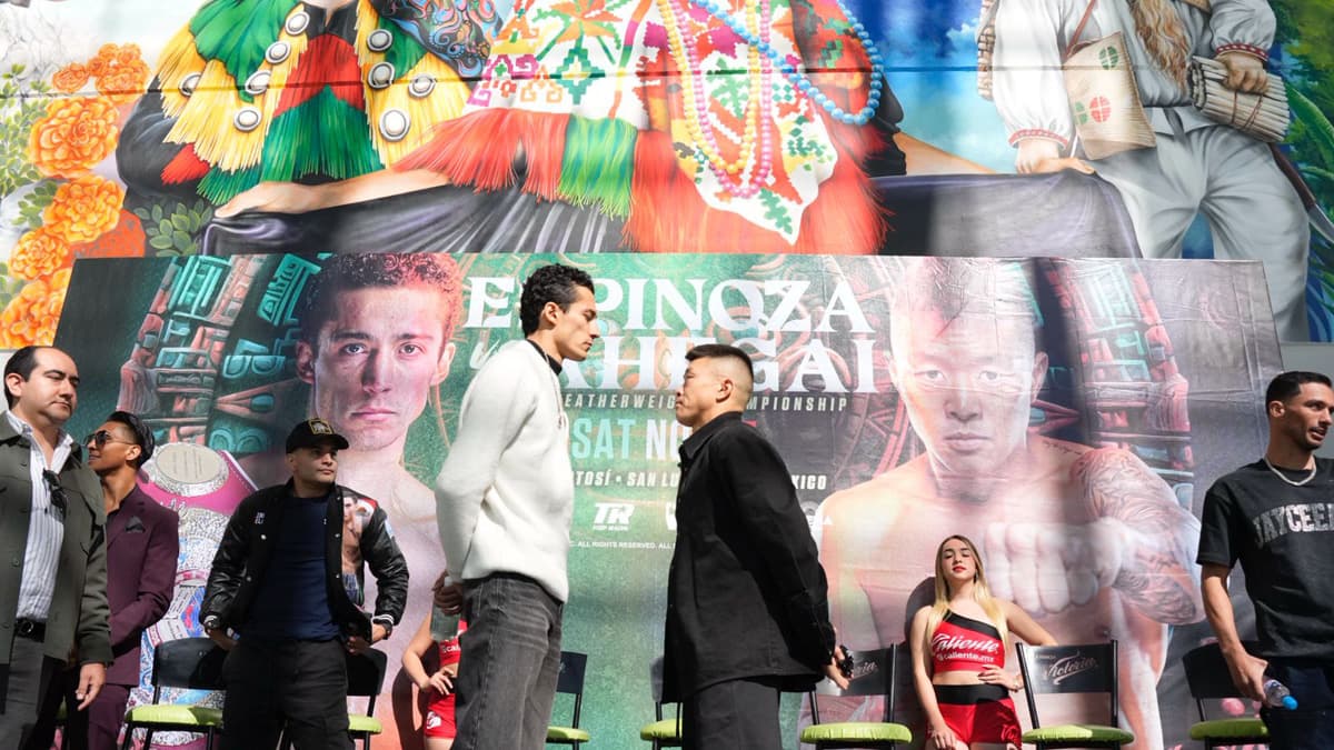 Rafael Espinoza and Arnold Khegai face off