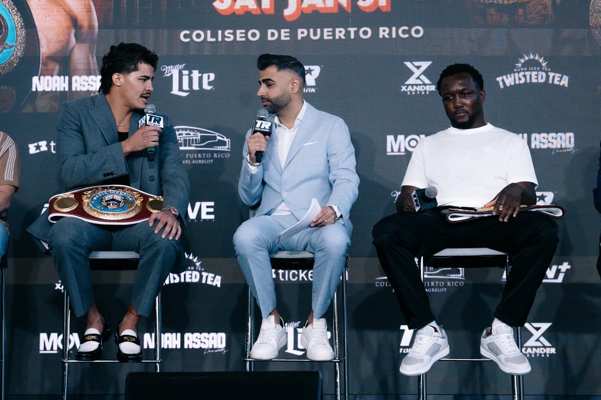 Xander Zayas and Abass Baraou during the press conference
