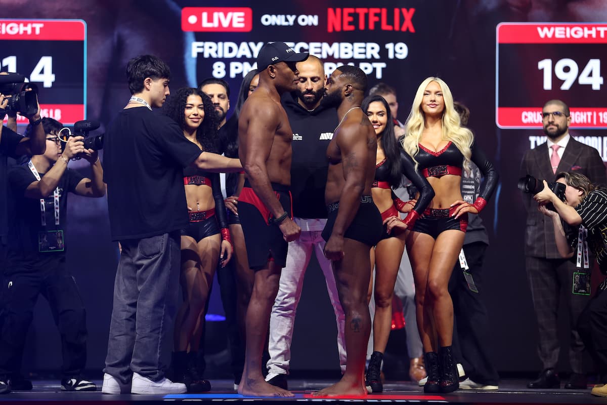 Anderson Silva and Tyron Woodley face off