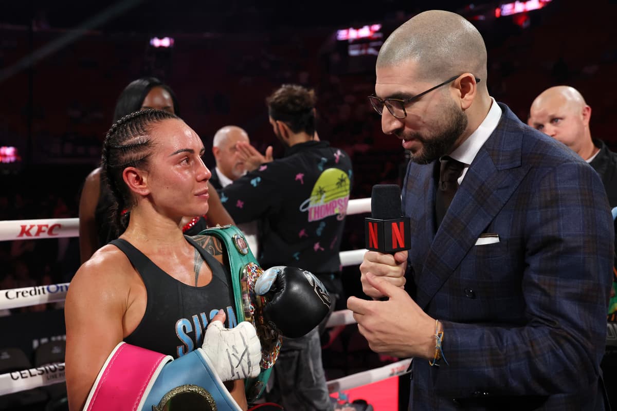 Cherneka Johnson talks to Ariel Helwani after her victory over Amanda Galle