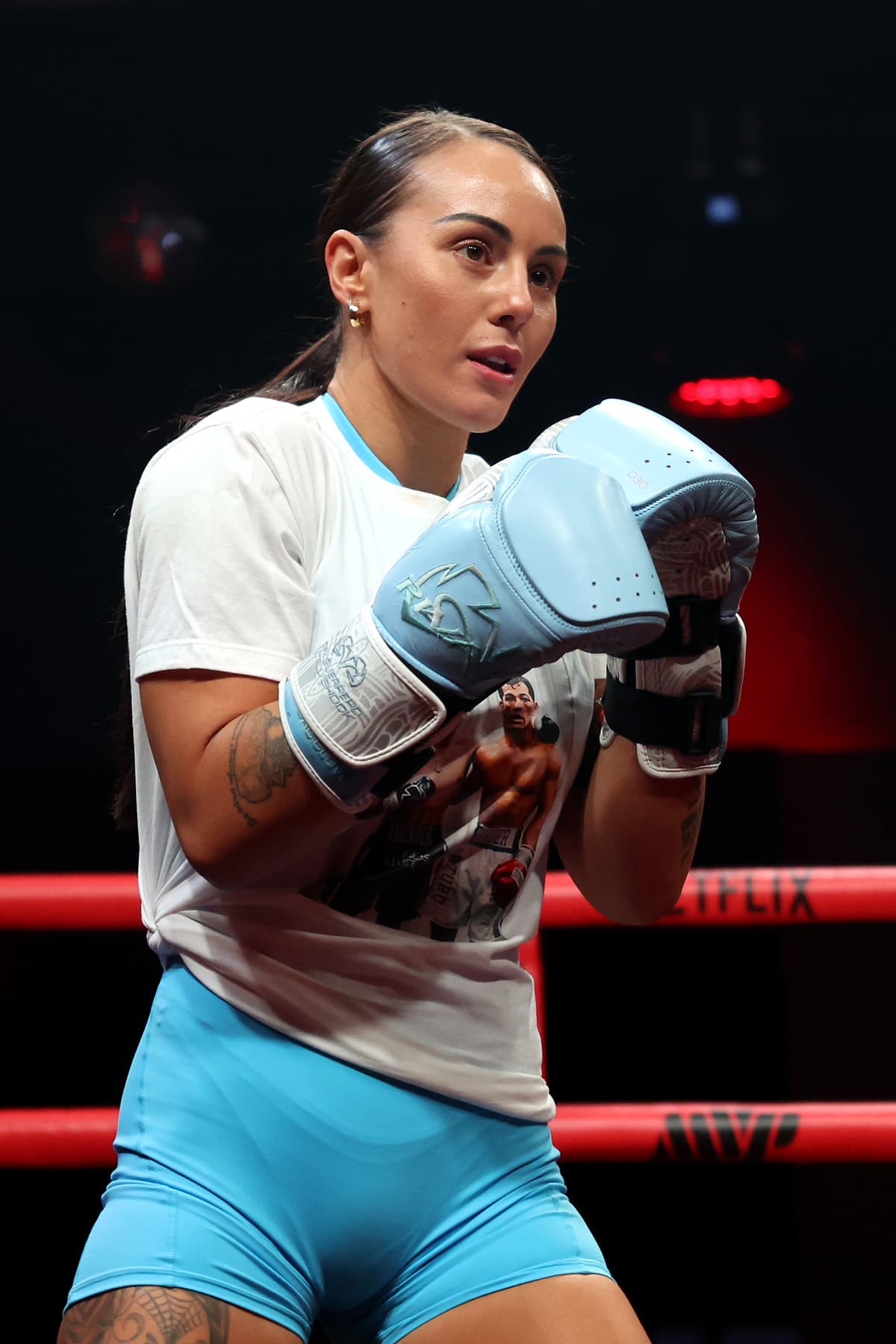 Cherneka Johnson during an open workout