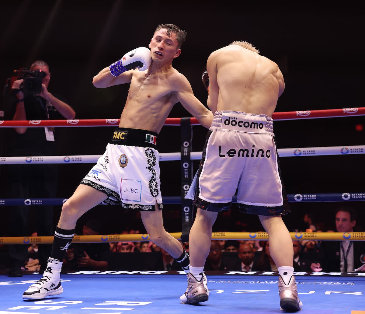 David Picasso punches Naoya Inoue during their bout