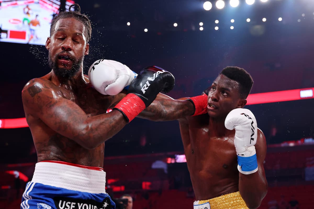 Keno Marley punches Diarra Davis Jr during their bout