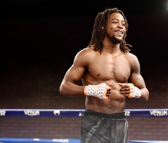 Keyshawn Davis during a media workout ahead of his boxing bout