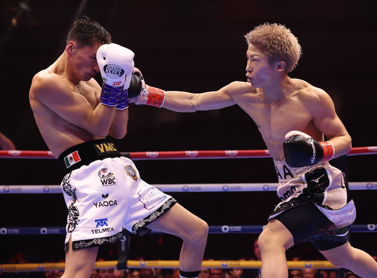 Naoya Inoue punches David Picasso during their bout