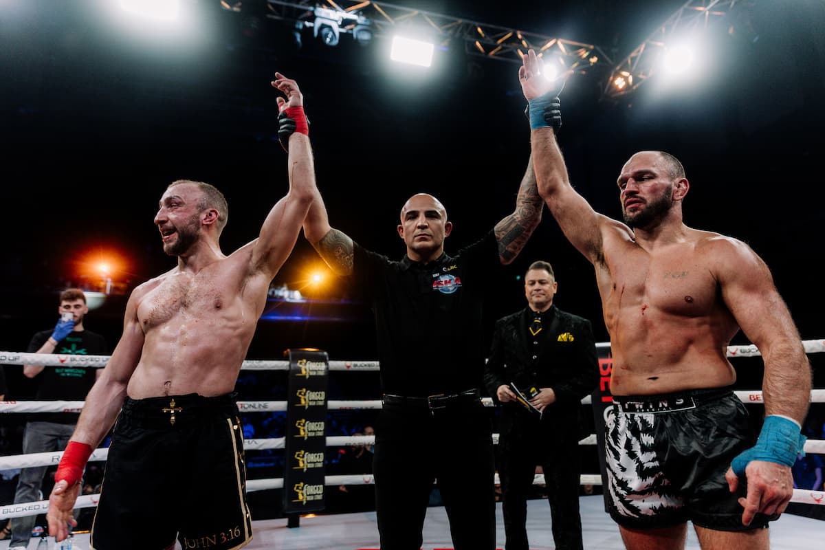 Paul Cook and Matthew Wiwczaryk during their bout