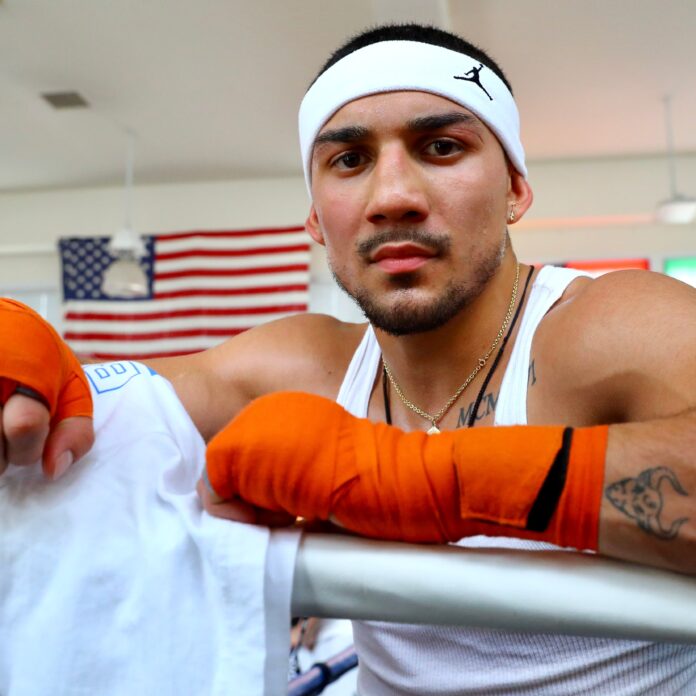 Teofimo Lopez during an open workout
