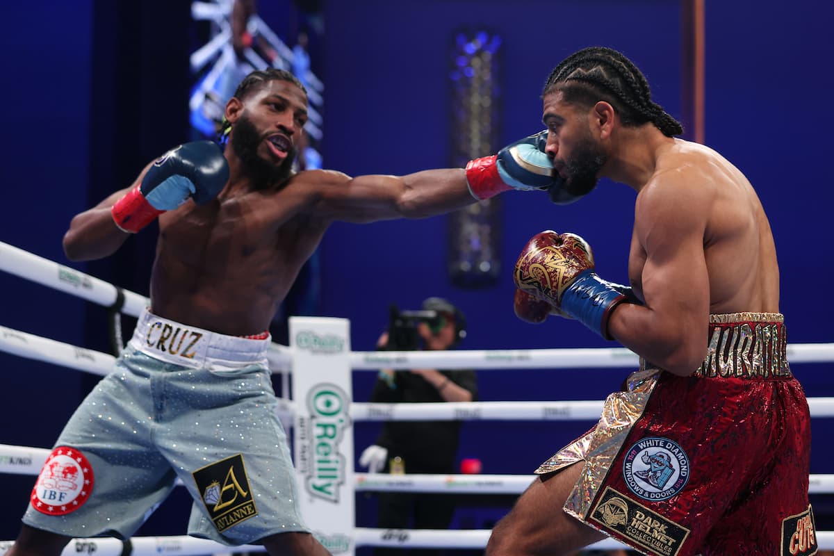 Andy Cruz lands a jab during his bout against Raymond Muratalla