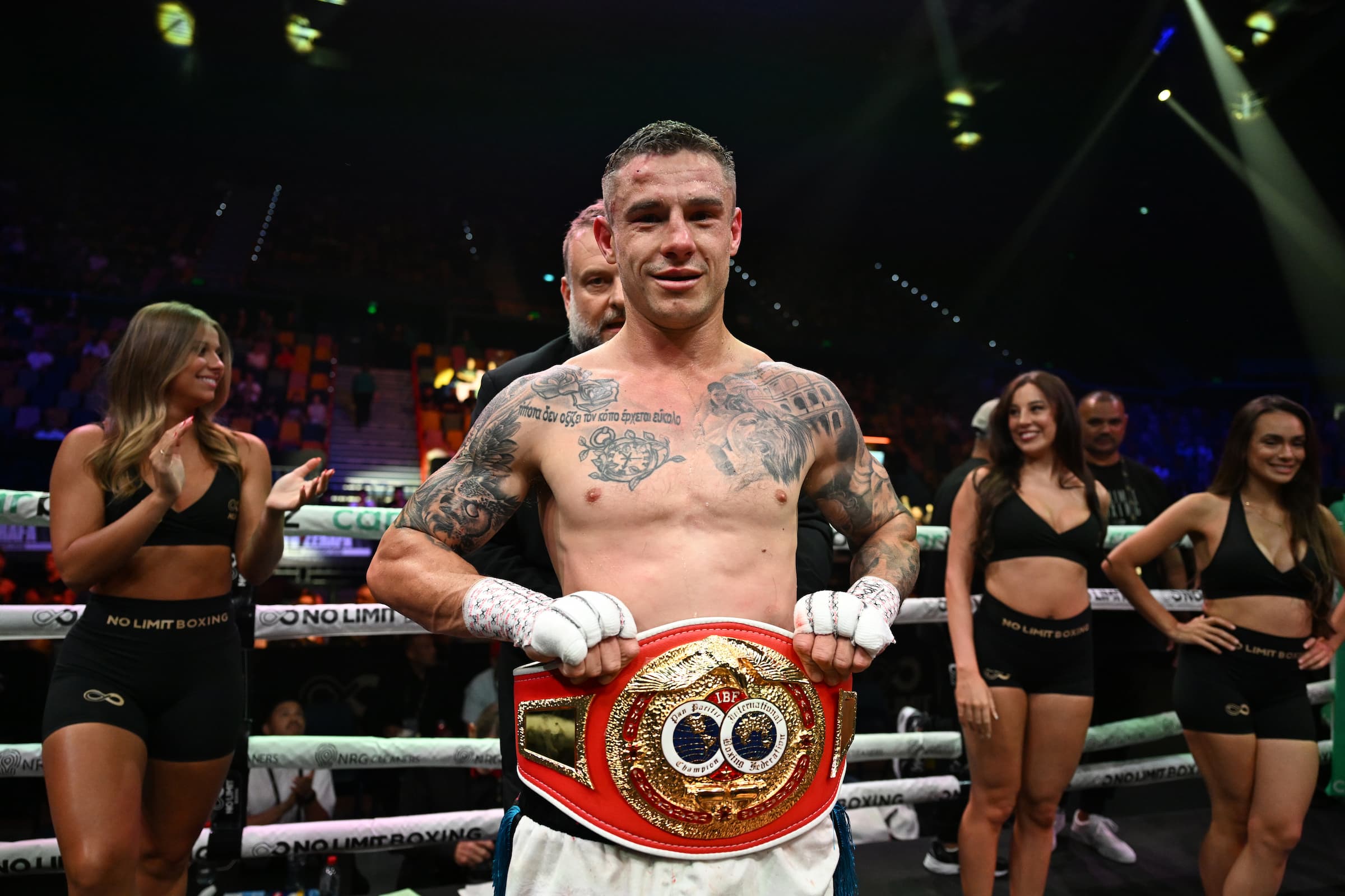 Blake Wells following his victory over Ainiwaer Yilixiati