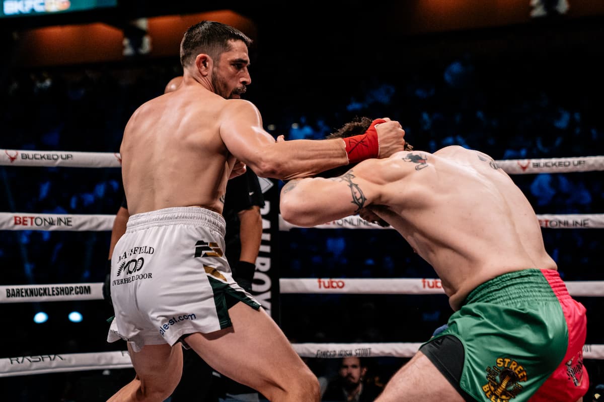 Brandon Meneses punches Zachary Pannell during their bout