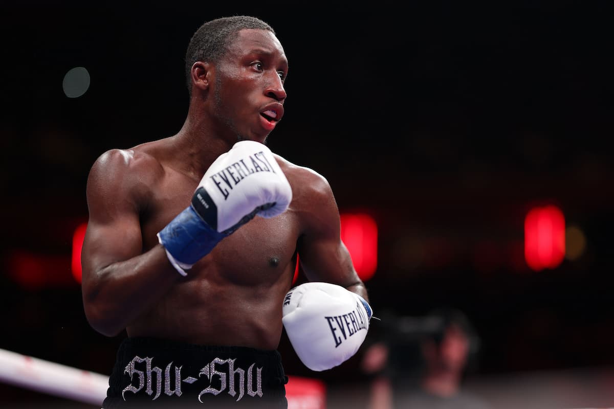 Bruce Carrington during his boxing match against Carlos Castro