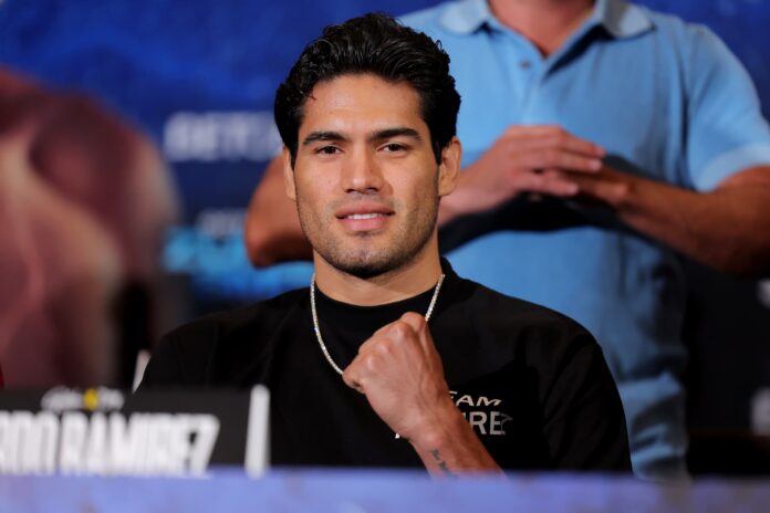 Gilberto Ramirez during a press conference ahead of his boxing bout