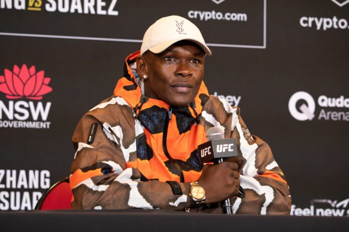 Israel Adesanya speaks during the UFC 312 post-fight press conference in Sydney