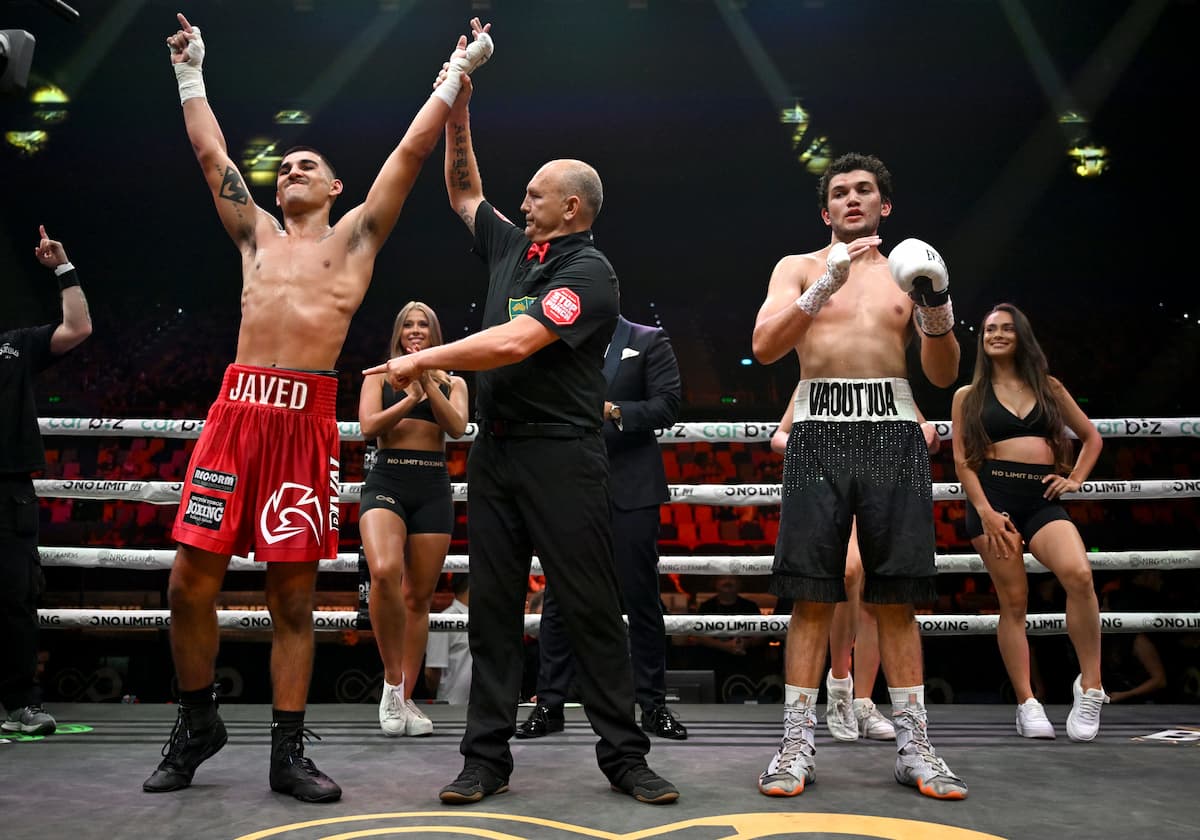 Jack Javed victorious over Zephy Vaotu'ua during their bout