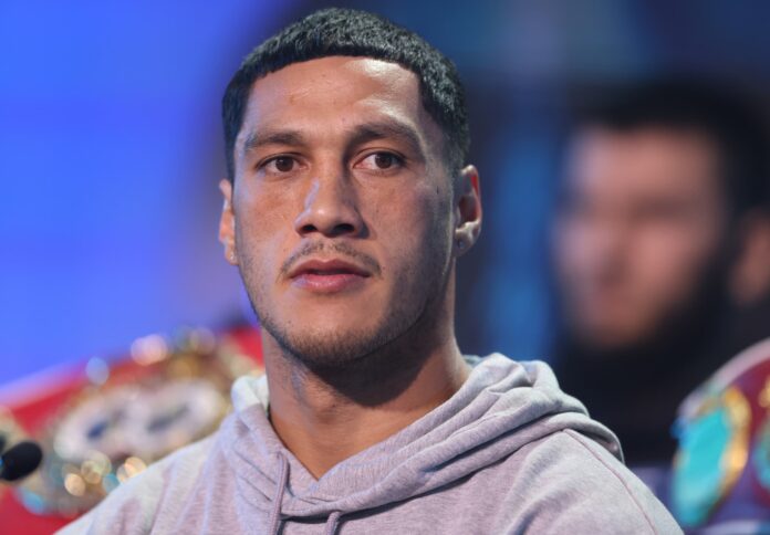 Jai Opetaia during a press conference ahead of his boxing bout