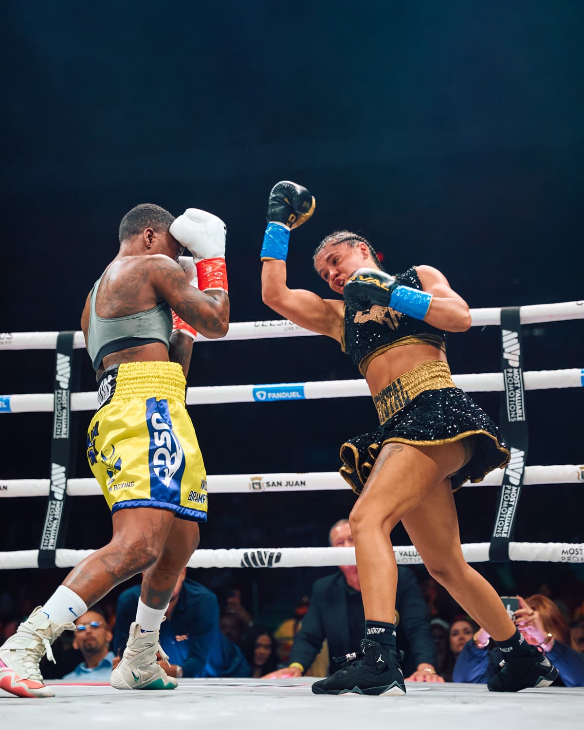 Krystal Rosado-Ortiz throws an uppercut during her bout against Tania Walters