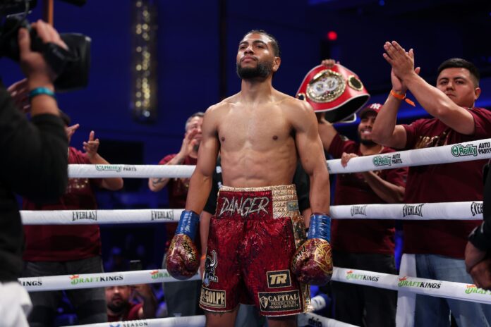 Raymond Muratalla in the ring during his boxing match against Andy Cruz