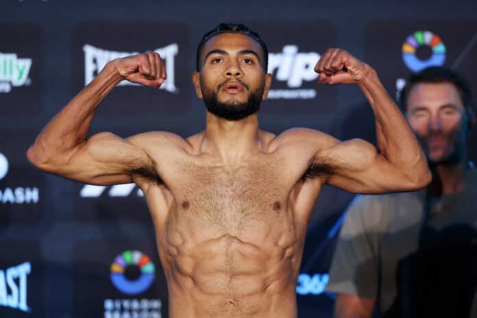 Raymond Muratalla during the weigh-in ahead of his bout against Andy Cruz