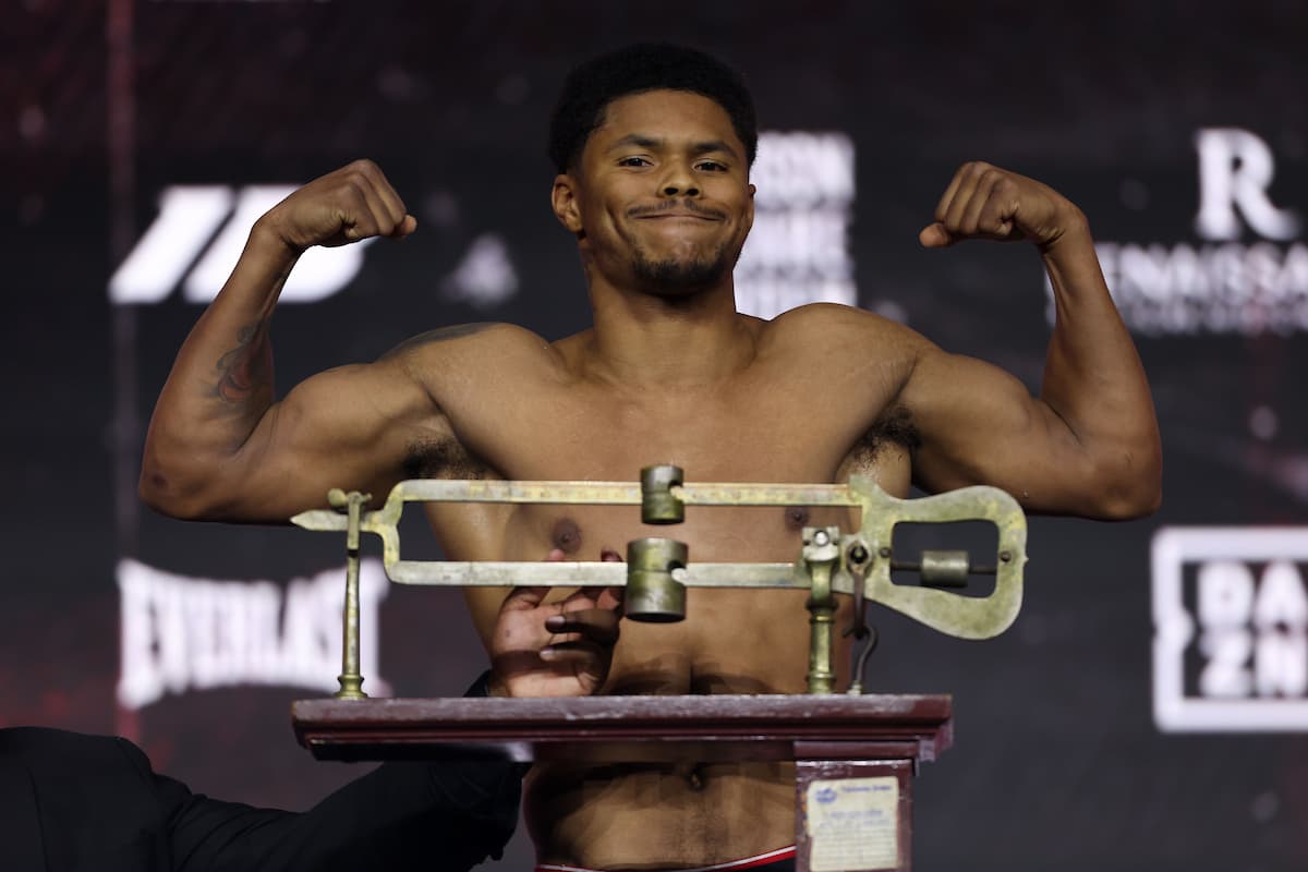 Shakur Stevenson during the weigh-in