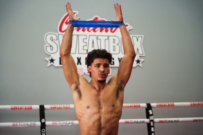 Xander Zayas during a training session at Centeno's Sweatbox Boxing Gym