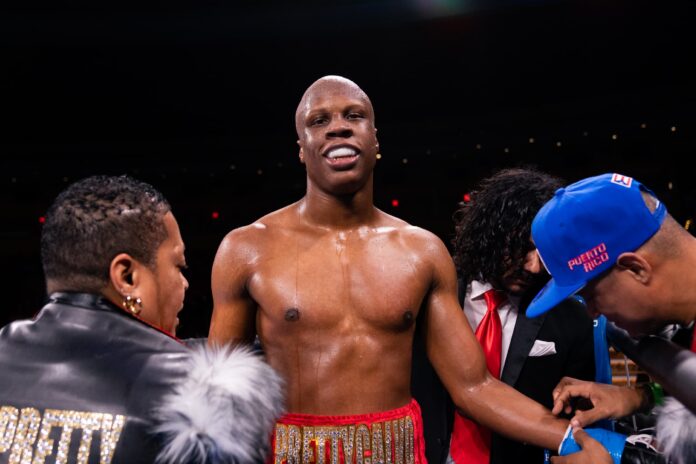 Atif Oberlton during his boxing match