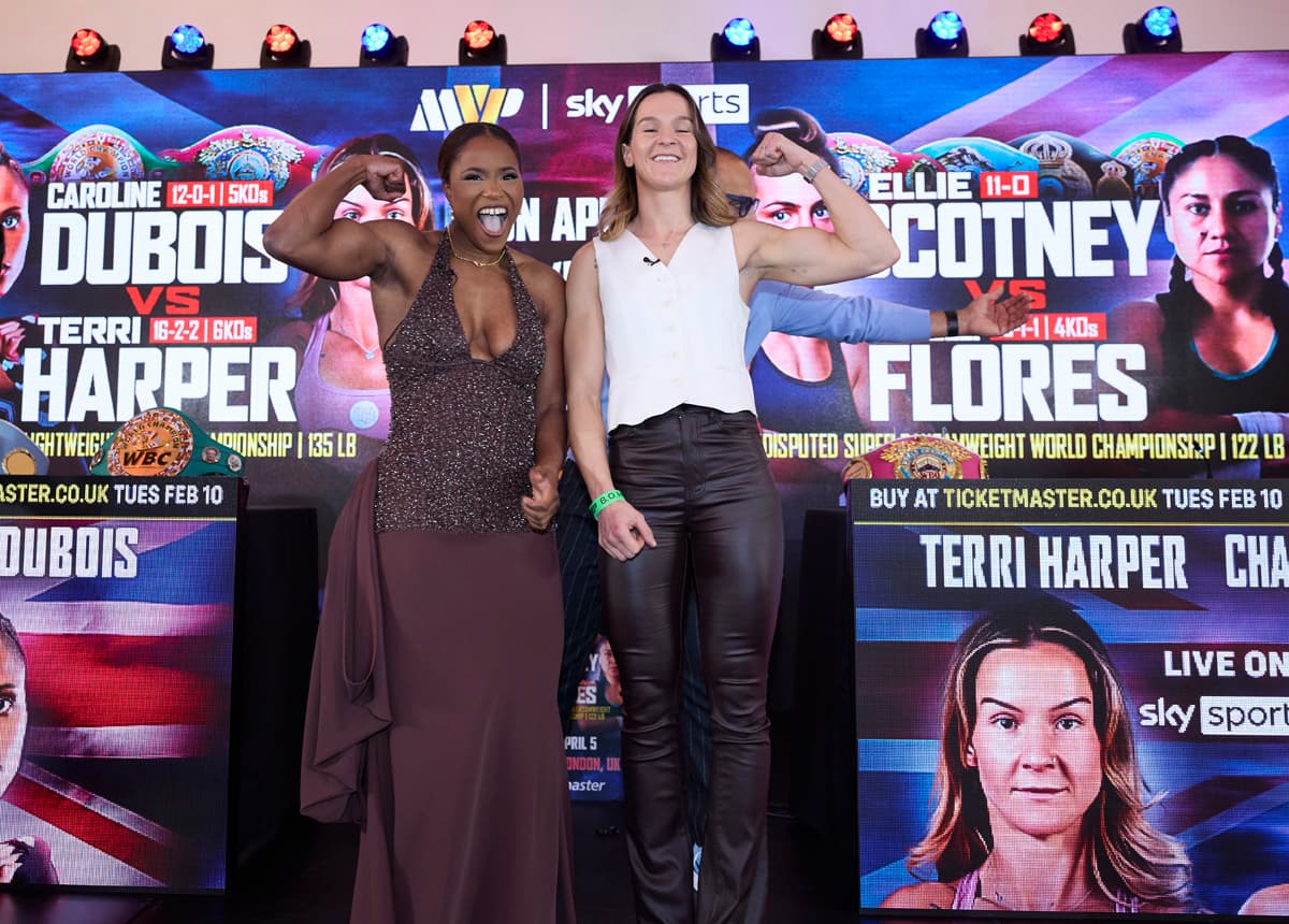 Caroline Dubois and Terri Harper during a kickoff press conference in London