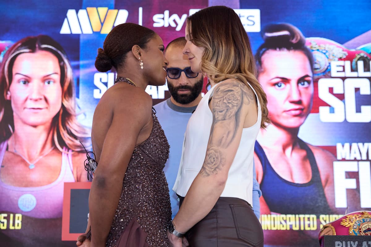 Caroline Dubois and Terri Harper face off during a kickoff press conference in London