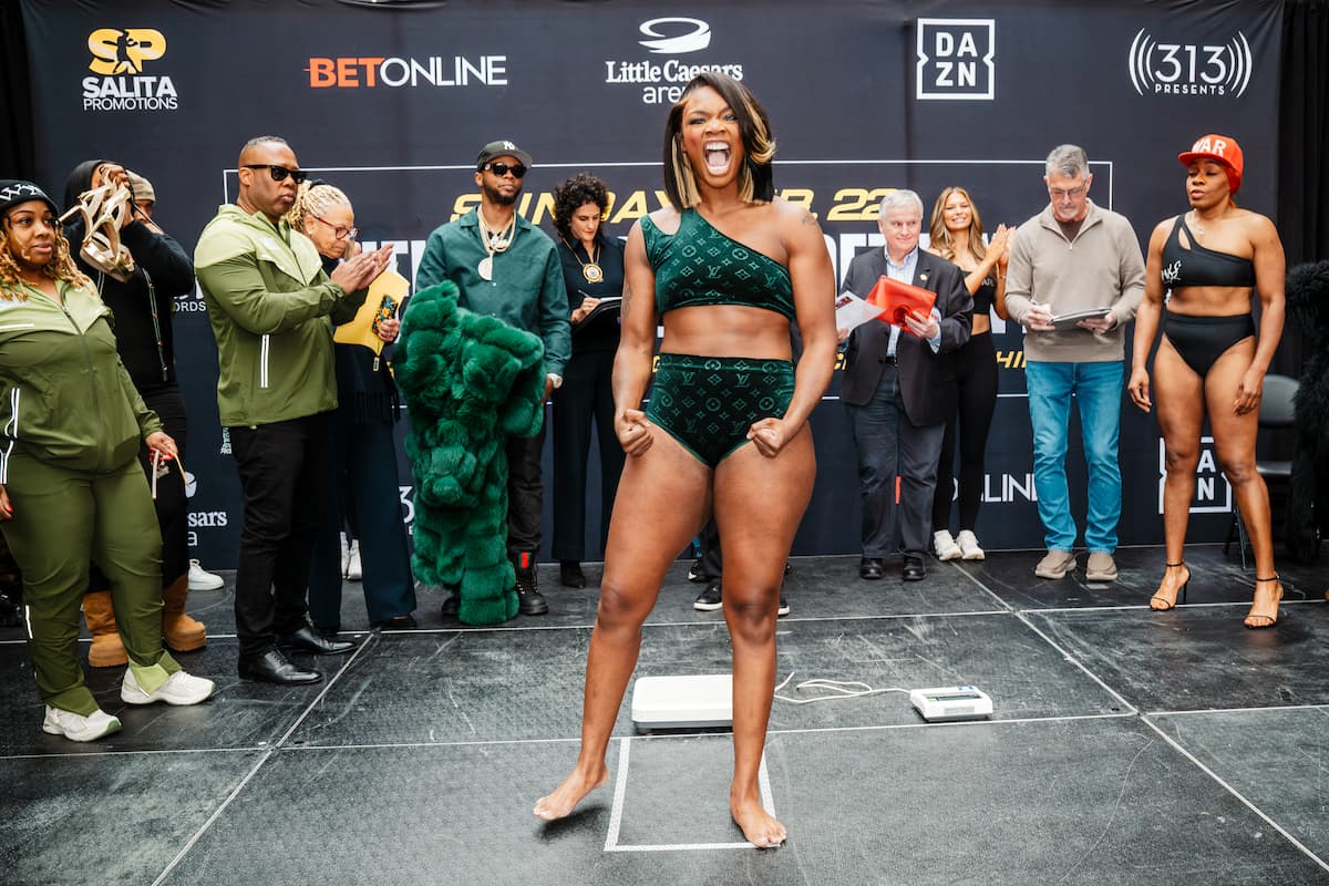Claressa Shields during the weigh-in